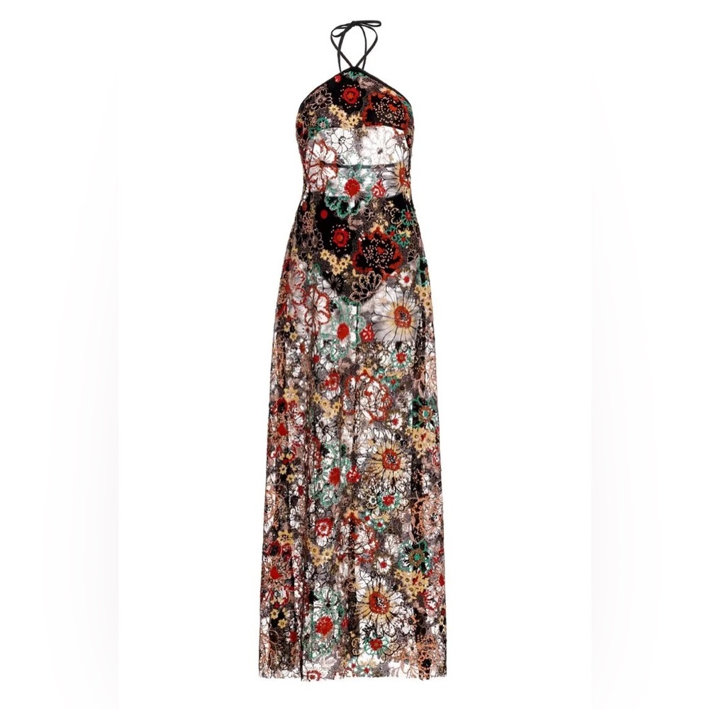 NEW WITH TAGS AGUA BENDITA SARI HALTER MAXI DRESS - Picture 2 of 9